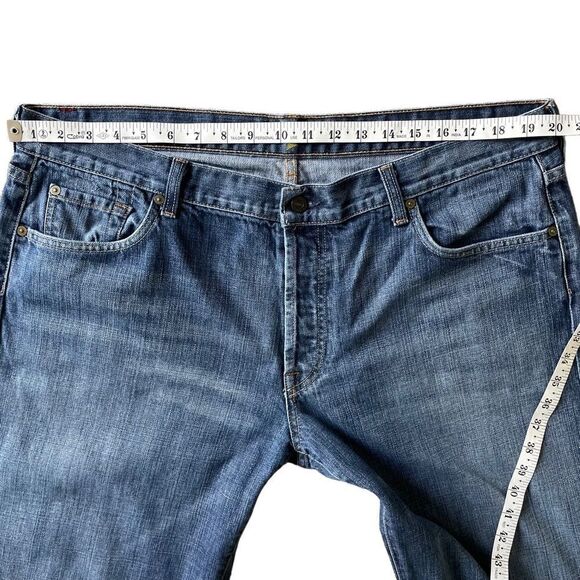 7 For All Mankind Button Fly Straight Leg Denim Jeans Men’s Hemmed Size 40x29 - Picture 6 of 10
